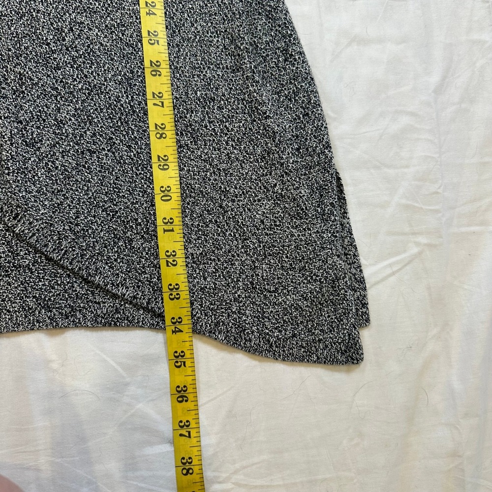 Eileen Fisher Open Front Marled Long Cardigan Gray Black Small - Picture 6 of 6